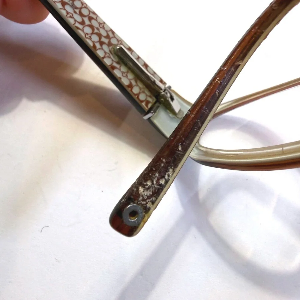 Coach Brown Signature Monogram Oval Eyeglass Frames with Hard Case